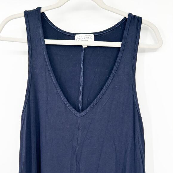 Feel The Piece Terre Jacobs Womens Summer V-Neck Pocket Tank‎ Dress XS/S Navy - Picture 2 of 7